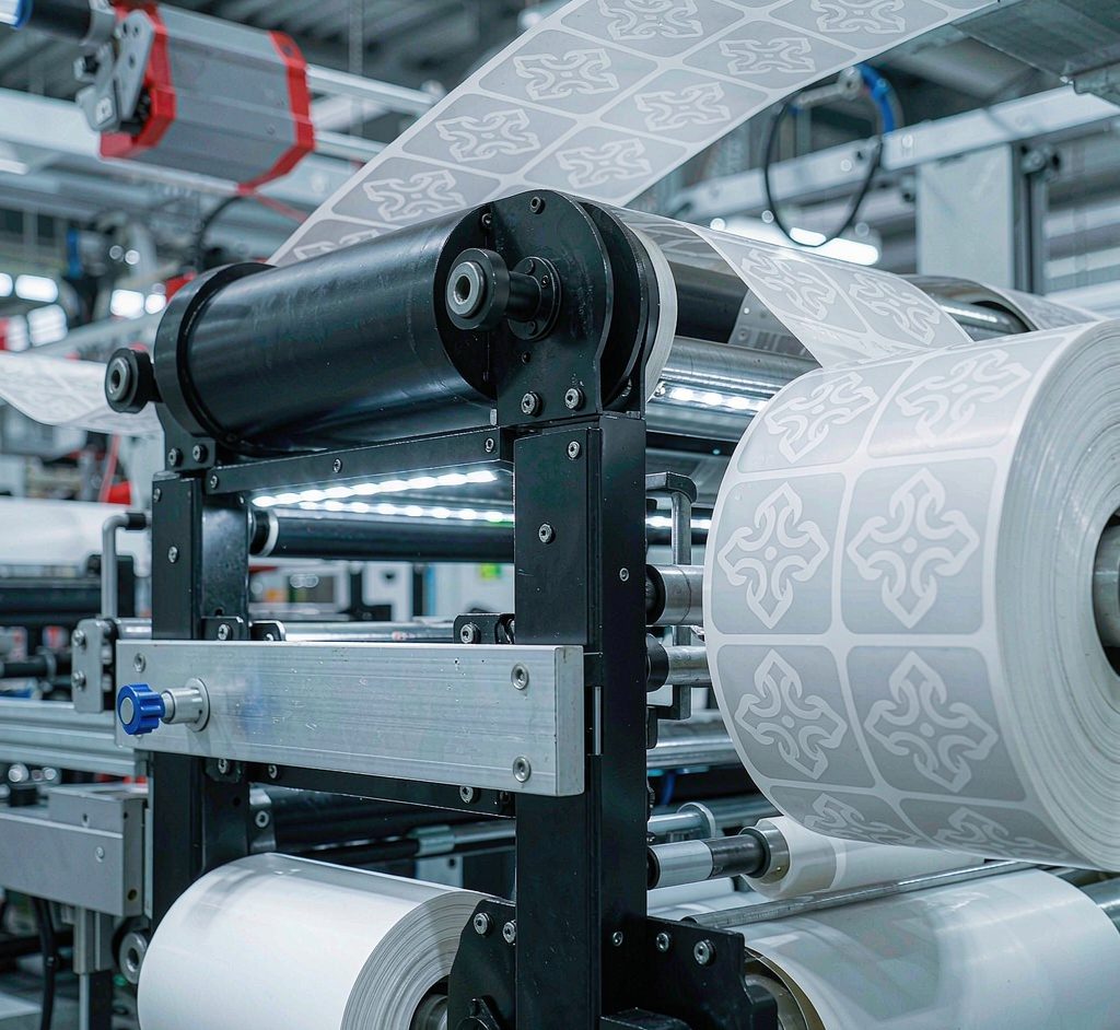 Label rolls on a printing press